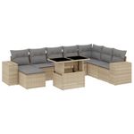 Casa si Gradina - Gradina si terasa - Mobilier exterior - Seturi mobila gradina - Set canapele de gradina, 9 piese, cu perne, bej, poliratan - Infinity.ro