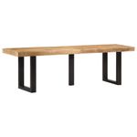 Casa si Gradina - Mobilier - Canapele si coltare - Banchete - Banca, 160 cm, lemn masiv de mango nefinisat si otel - Infinity.ro