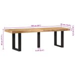Casa si Gradina - Mobilier - Canapele si coltare - Banchete - Banca, 160 cm, lemn masiv de mango nefinisat si otel - Infinity.ro