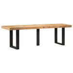 Casa si Gradina - Mobilier - Canapele si coltare - Banchete - Banca, 160 cm, lemn masiv de mango nefinisat si otel - Infinity.ro