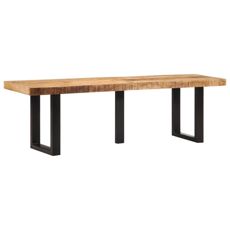 Casa si Gradina - Mobilier - Canapele si coltare - Banchete - Banca, 160 cm, lemn masiv de mango nefinisat si otel - Infinity.ro