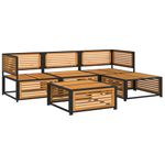 Casa si Gradina - Gradina si terasa - Mobilier exterior - Seturi mobila gradina - Set de canapele de gradina cu perne, 5 buc., lemn masiv acacia - Infinity.ro
