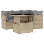 Casa si Gradina - Gradina si terasa - Mobilier exterior - Seturi mobila gradina - Set canapele de gradina cu perne, 5 piese, bej, poliratan - Infinity.ro