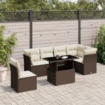 Casa si Gradina - Gradina si terasa - Mobilier exterior - Seturi mobila gradina - Set canapele de gradina cu perne, 7 piese, maro, poliratan - Infinity.ro