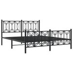 Casa si Gradina - Mobilier - Paturi si accesorii - Paturi - Cadru pat metalic cu tablie de cap/picioare, negru, 150x200 cm - Infinity.ro