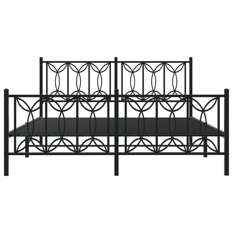 Casa si Gradina - Mobilier - Paturi si accesorii - Paturi - Cadru pat metalic cu tablie de cap/picioare, negru, 150x200 cm - Infinity.ro