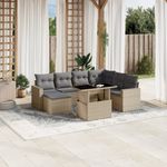 Casa si Gradina - Gradina si terasa - Mobilier exterior - Seturi mobila gradina - Set canapele de gradina, 8 piese, cu perne, bej, poliratan - Infinity.ro