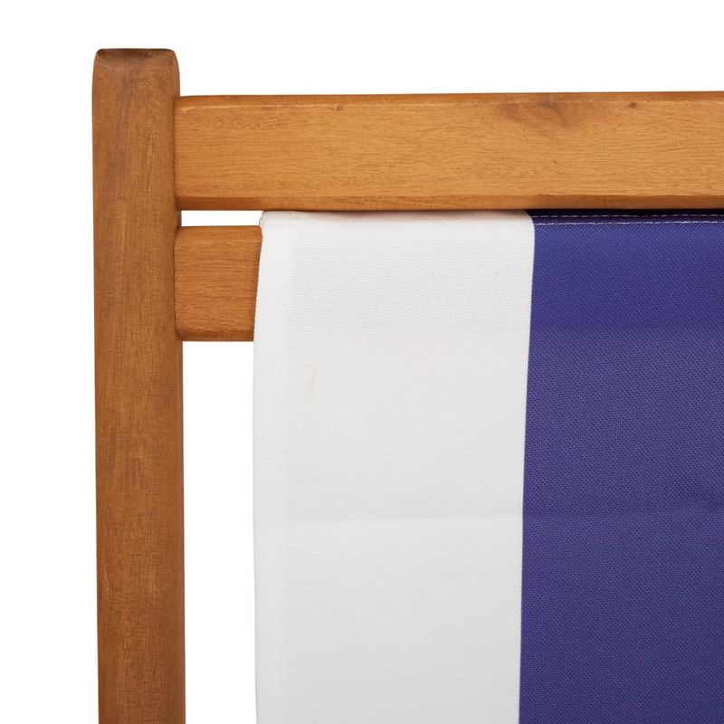 Casa si Gradina - Gradina si terasa - Mobilier exterior - Scaune si sezlonguri gradina - Scaune plaja pliabile 2 buc. albastru/alb tesatura și lemn masiv, model fără cotieră - Infinity.ro