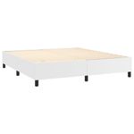 Casa si Gradina - Mobilier - Paturi si accesorii - Paturi - Pat box spring cu saltea, alb, 180x200 cm, piele ecologica - Infinity.ro