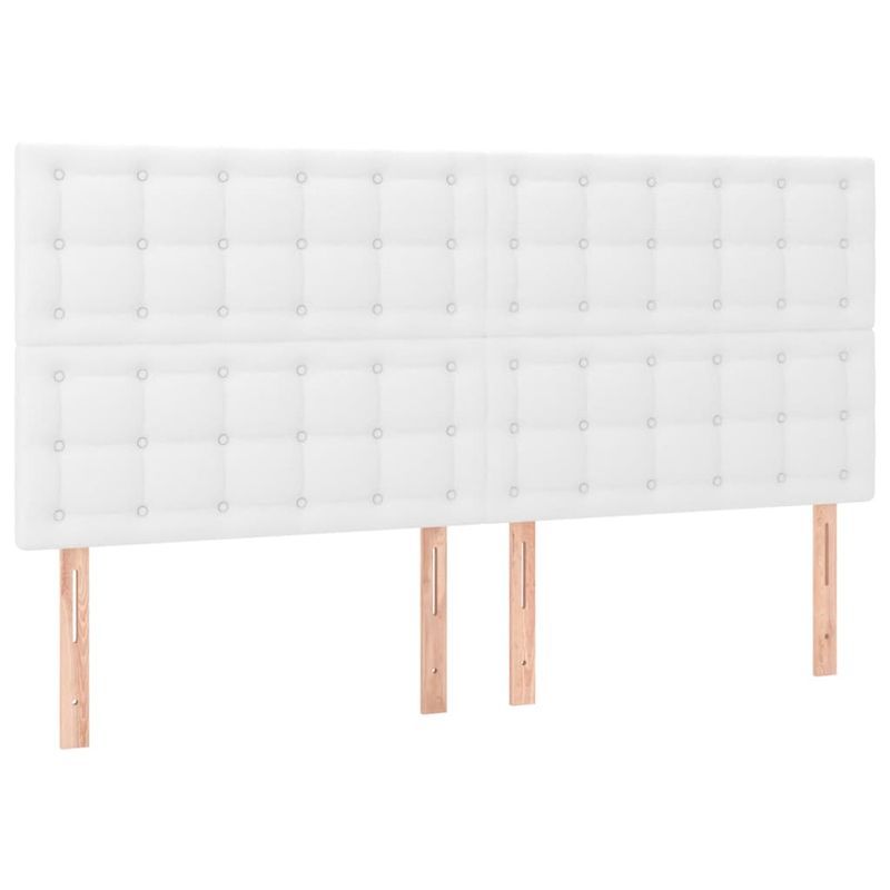 Casa si Gradina - Mobilier - Paturi si accesorii - Paturi - Pat box spring cu saltea, alb, 180x200 cm, piele ecologica - Infinity.ro