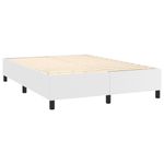 Casa si Gradina - Mobilier - Paturi si accesorii - Paturi - Pat box spring cu saltea, alb, 140x190 cm, piele ecologica - Infinity.ro