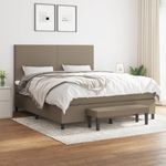 Casa si Gradina - Mobilier - Paturi si accesorii - Paturi - Pat continental cu saltea, gri taupe, 180x200 cm, textil - Infinity.ro
