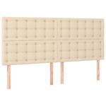 Casa si Gradina - Mobilier - Paturi si accesorii - Paturi - Pat continental cu saltea, crem, 180x200 cm, textil - Infinity.ro