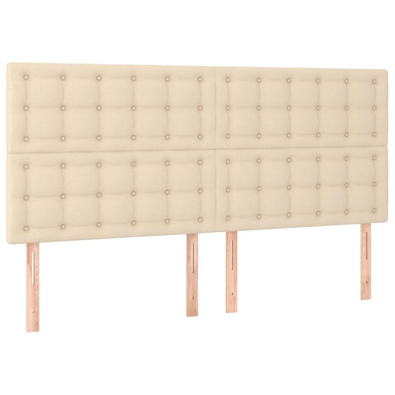 Casa si Gradina - Mobilier - Paturi si accesorii - Paturi - Pat continental cu saltea, crem, 180x200 cm, textil - Infinity.ro