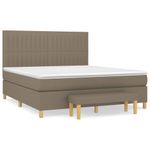Casa si Gradina - Mobilier - Paturi si accesorii - Paturi - Pat box spring cu saltea, gri taupe, 160x200 cm material textil - Infinity.ro