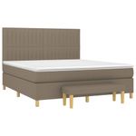 Casa si Gradina - Mobilier - Paturi si accesorii - Paturi - Pat box spring cu saltea, gri taupe, 160x200 cm material textil - Infinity.ro