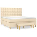 Casa si Gradina - Mobilier - Paturi si accesorii - Paturi - Pat continental cu saltea, crem, 180x200 cm, textil - Infinity.ro