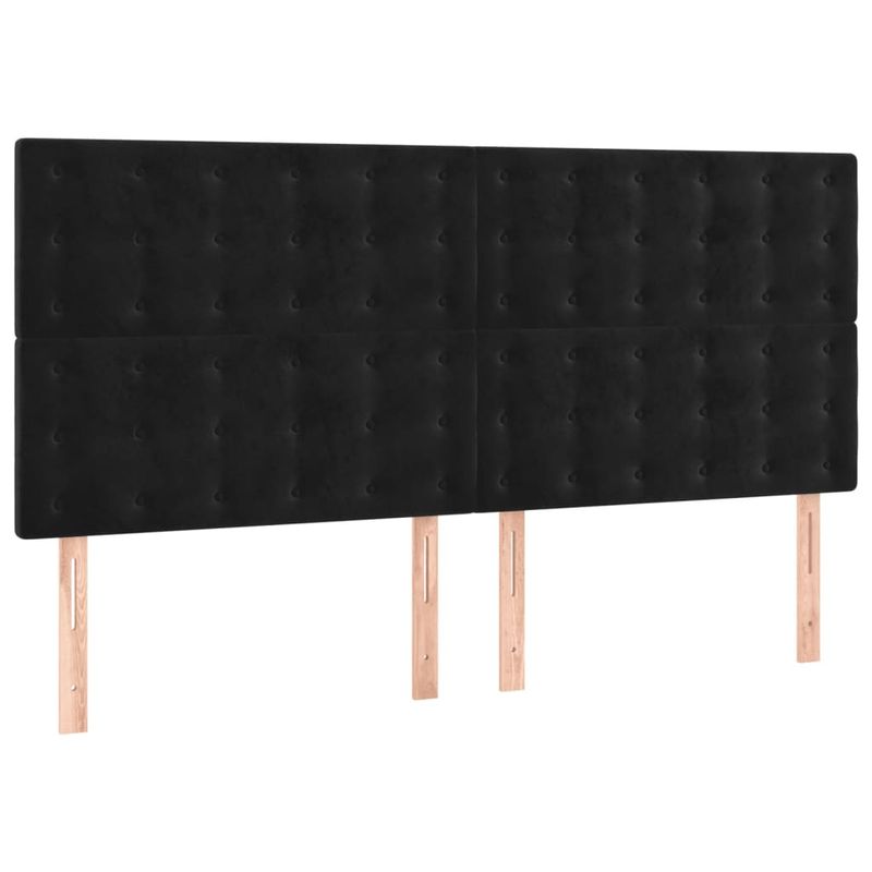 Casa si Gradina - Mobilier - Paturi si accesorii - Paturi - Pat box spring cu saltea, negru, 180x200 cm, catifea - Infinity.ro