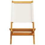 Casa si Gradina - Gradina si terasa - Mobilier exterior - Scaune si sezlonguri gradina - Scaune de gradina pliabile 6 buc., textil alb crem/lemn masiv - Infinity.ro