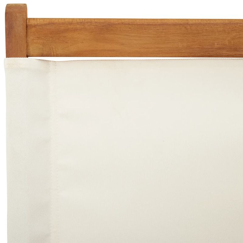 Casa si Gradina - Gradina si terasa - Mobilier exterior - Scaune si sezlonguri gradina - Scaune de gradina pliabile 6 buc., textil alb crem/lemn masiv - Infinity.ro