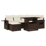 Casa si Gradina - Gradina si terasa - Mobilier exterior - Seturi mobila gradina - Set canapele de gradina cu perne, 7 piese, maro, poliratan - Infinity.ro