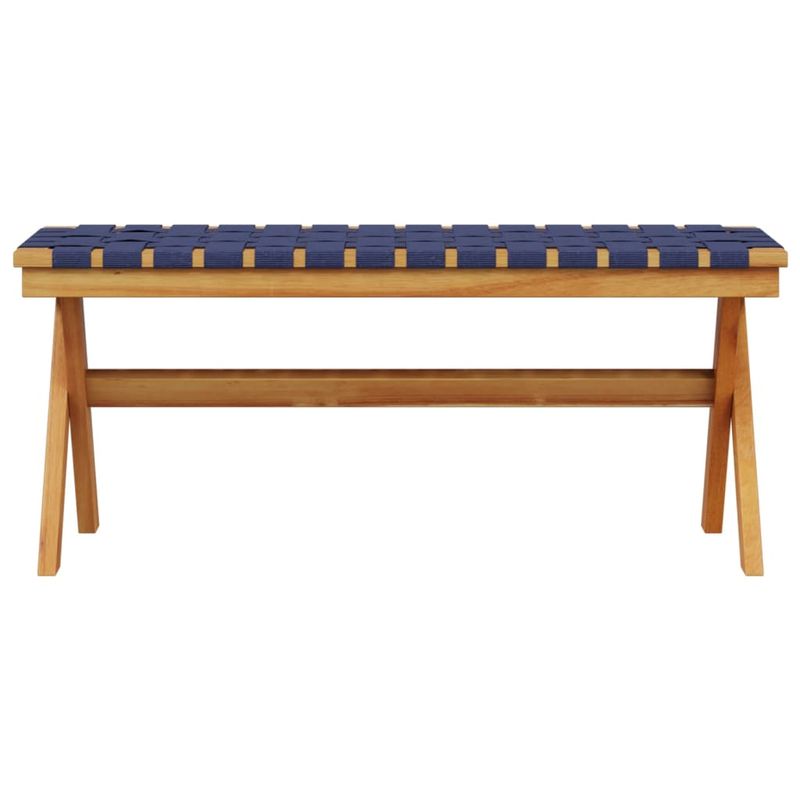 Casa si Gradina - Gradina si terasa - Mobilier exterior - Bancute de gradina - Banca de gradina, albastru inchis, lemn masiv acacia/textil - Infinity.ro