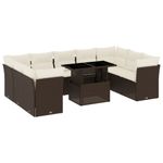 Casa si Gradina - Gradina si terasa - Mobilier exterior - Seturi mobila gradina - Set canapele de gradina cu perne, 10 piese, maro, poliratan - Infinity.ro