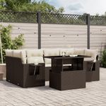 Casa si Gradina - Gradina si terasa - Mobilier exterior - Seturi mobila gradina - Set canapele de gradina cu perne, 7 piese, maro, poliratan - Infinity.ro