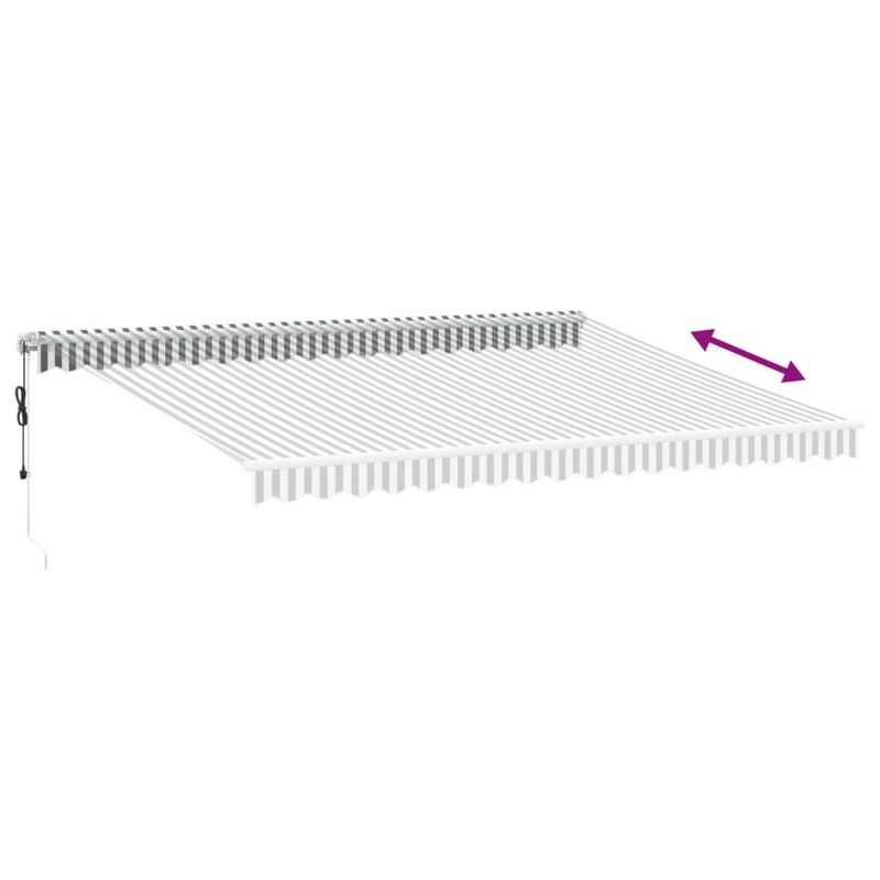 Casa si Gradina - Gradina si terasa - Umbrele si pavilioane - Umbrele - Copertina retractabila automat, antracit/alb, 450x350 cm - Infinity.ro