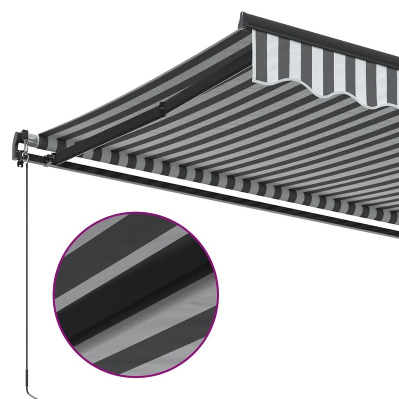 Casa si Gradina - Gradina si terasa - Umbrele si pavilioane - Umbrele - Copertina retractabila manual, antracit/alb, 600x350 cm - Infinity.ro