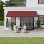 Casa si Gradina - Gradina si terasa - Umbrele si pavilioane - Umbrele - Copertina retractabila automat cu LED-uri, visiniu, 500x300 cm - Infinity.ro