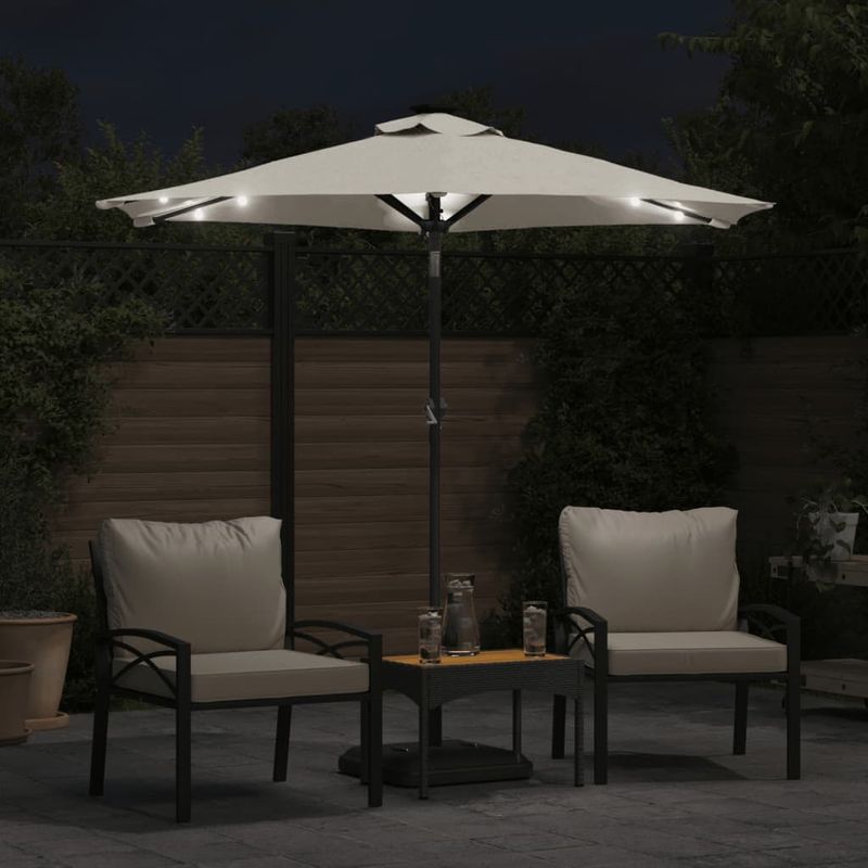 Casa si Gradina - Gradina si terasa - Umbrele si pavilioane - Umbrele - Umbrela soare de gradina stalp din otel/LED alb 225x225x212 cm - Infinity.ro