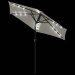 Casa si Gradina - Gradina si terasa - Umbrele si pavilioane - Umbrele - Umbrela soare de gradina stalp din otel/LED alb 225x225x212 cm - Infinity.ro