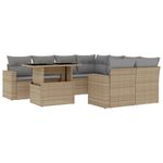 Casa si Gradina - Gradina si terasa - Mobilier exterior - Seturi mobila gradina - Set canapele de gradina, 9 piese, cu perne, bej, poliratan - Infinity.ro