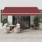 Casa si Gradina - Gradina si terasa - Umbrele si pavilioane - Umbrele - Copertina retractabila manual, visiniu, 450x300 cm - Infinity.ro