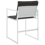 Casa si Gradina - Gradina si terasa - Mobilier exterior - Scaune si sezlonguri gradina - Scaune de gradina cu perne, 4 buc., alb și negru, otel și textilena - Infinity.ro