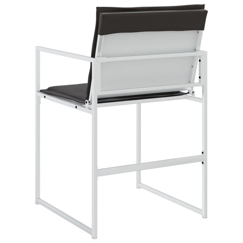Casa si Gradina - Gradina si terasa - Mobilier exterior - Scaune si sezlonguri gradina - Scaune de gradina cu perne, 4 buc., alb și negru, otel și textilena - Infinity.ro