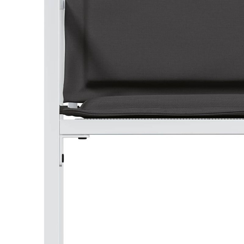 Casa si Gradina - Gradina si terasa - Mobilier exterior - Scaune si sezlonguri gradina - Scaune de gradina cu perne, 4 buc., alb și negru, otel și textilena - Infinity.ro