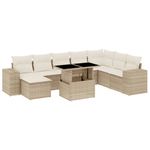 Casa si Gradina - Gradina si terasa - Mobilier exterior - Seturi mobila gradina - Set canapele de gradina, 9 piese, cu perne, bej, poliratan - Infinity.ro