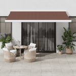 Casa si Gradina - Gradina si terasa - Umbrele si pavilioane - Umbrele - Copertina retractabila automat, maro, 400x300 cm - Infinity.ro