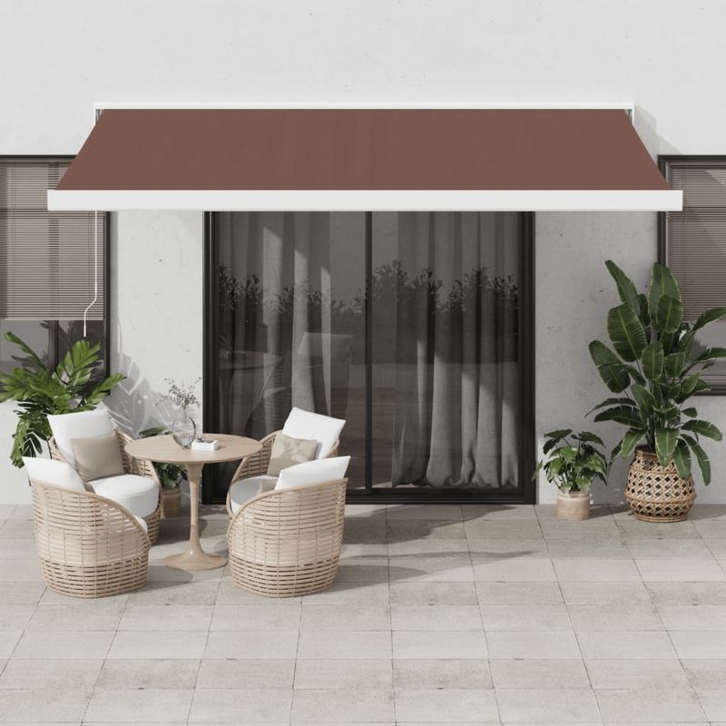 Casa si Gradina - Gradina si terasa - Umbrele si pavilioane - Umbrele - Copertina retractabila automat, maro, 400x300 cm - Infinity.ro