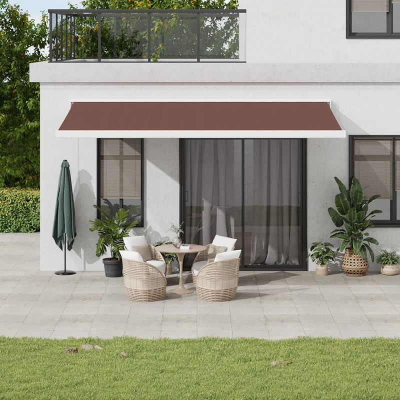 Casa si Gradina - Gradina si terasa - Umbrele si pavilioane - Umbrele - Copertina retractabila automat, maro, 500x300 cm - Infinity.ro