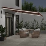 Casa si Gradina - Gradina si terasa - Umbrele si pavilioane - Umbrele - Copertina retractabila automat cu LED, maro, 500x350 cm - Infinity.ro