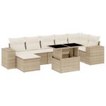 Casa si Gradina - Gradina si terasa - Mobilier exterior - Seturi mobila gradina - Set canapele de gradina, 8 piese, cu perne, bej, poliratan - Infinity.ro
