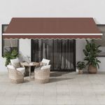 Casa si Gradina - Gradina si terasa - Umbrele si pavilioane - Umbrele - Copertina retractabila automat, maro, 450x300 cm - Infinity.ro