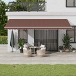 Casa si Gradina - Gradina si terasa - Umbrele si pavilioane - Umbrele - Copertina retractabila manual cu LED, maro, 600x300 cm - Infinity.ro
