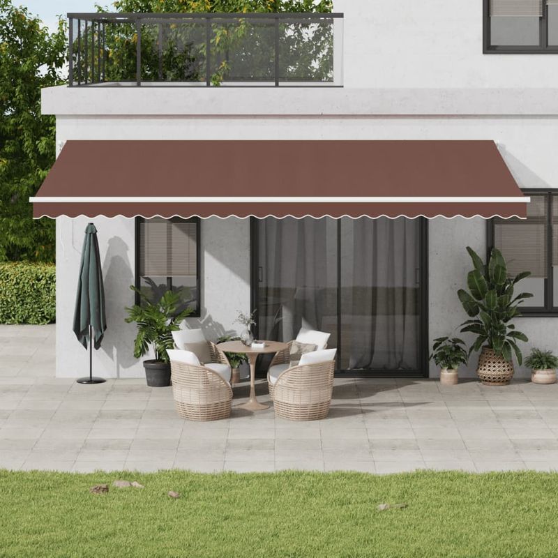 Casa si Gradina - Gradina si terasa - Umbrele si pavilioane - Umbrele - Copertina retractabila manual cu LED, maro, 600x300 cm - Infinity.ro