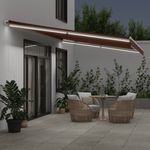 Casa si Gradina - Gradina si terasa - Umbrele si pavilioane - Umbrele - Copertina retractabila manual cu LED, maro, 600x300 cm - Infinity.ro