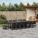 Casa si Gradina - Gradina si terasa - Mobilier exterior - Seturi mobila gradina - Set mobilier de gradina, 17 piese, cu perne, negru, textilena - Infinity.ro