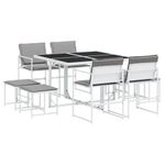 Casa si Gradina - Gradina si terasa - Mobilier exterior - Seturi mobila gradina - Set mobilier de gradina, 9 piese, cu perne, alb, textilena - Infinity.ro
